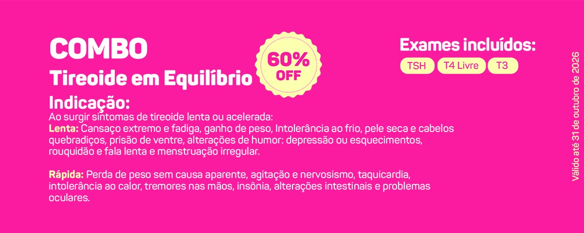 Combo Tireoide em Equilíbrio com 60% de desconto - válido até 31 de outubro de 2026